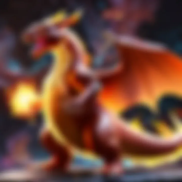 Charizard holographic card under special lighting in DotaRush