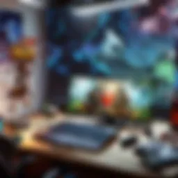 A gamer engrossed in live streaming with an engaging setup