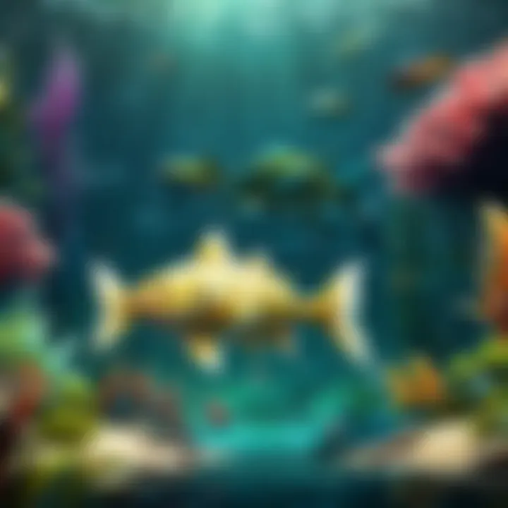 A vibrant aquaculture farm showcasing diverse aquatic species thriving in sustainable environments.