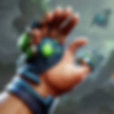 Visual representation of strategic gameplay influenced by thumb grip