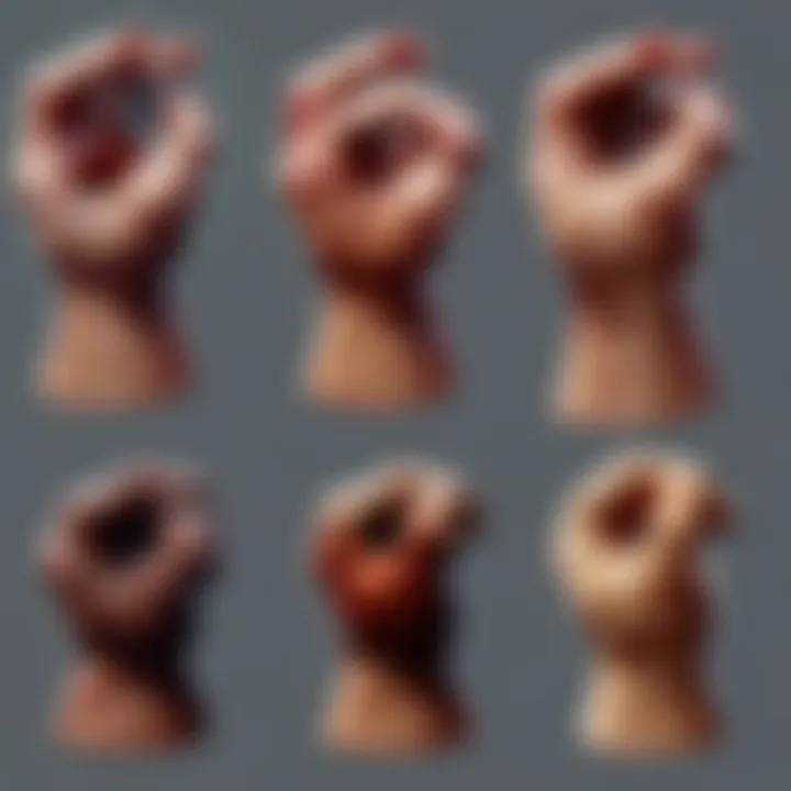 Comparison of different thumb grip styles among players