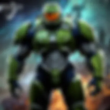 Groundbreaking Gameplay Experience A gaming console displaying Halo gameplay