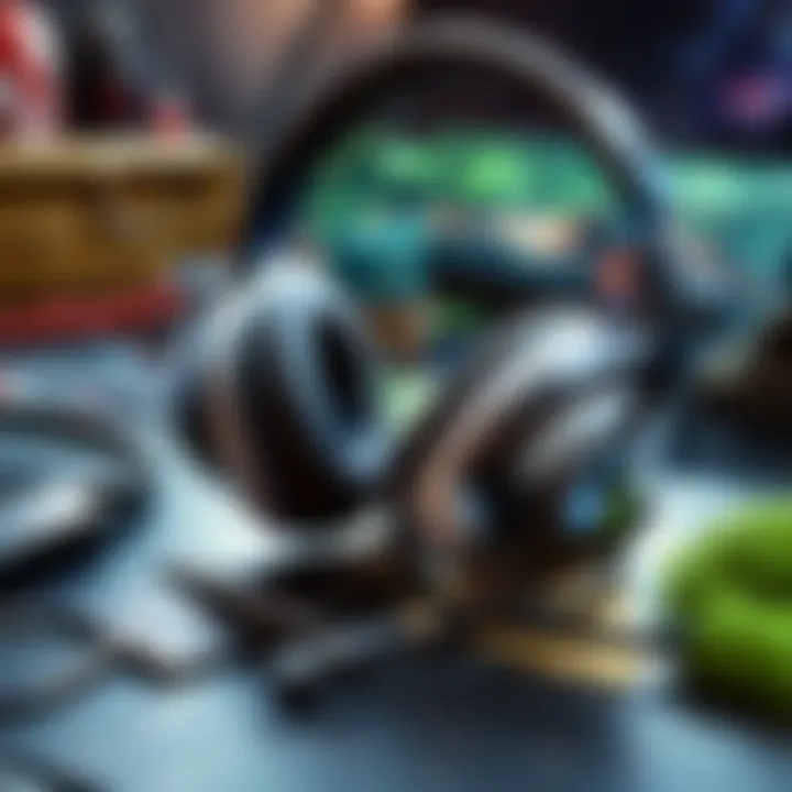 Close-up of a cleaning kit for electronic devices focused on headsets