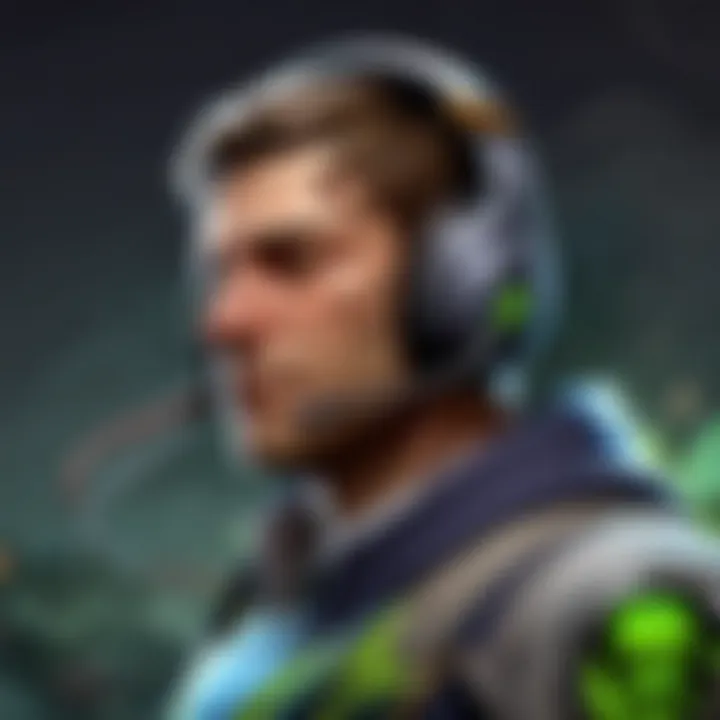 Gamer using a pristine headset while immersed in gameplay