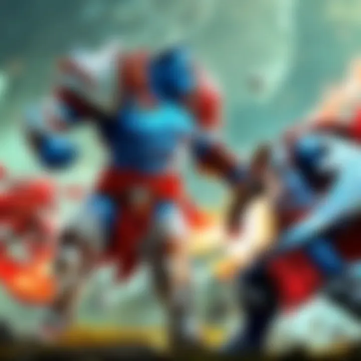 A vibrant illustration showcasing various Dota heroes in combat, emphasizing unique battle styles.