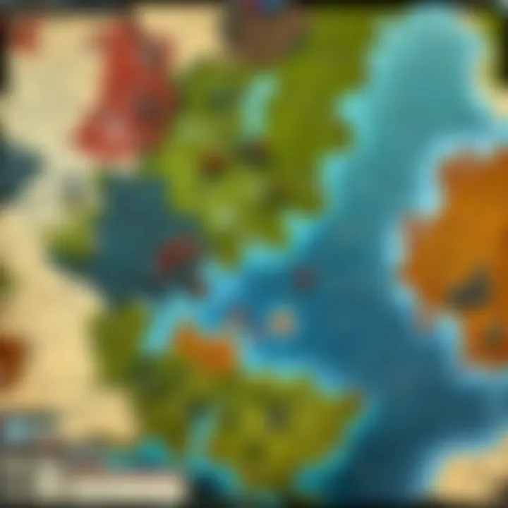 A strategic map overlay highlighting key locations for different battle tactics in Dota.