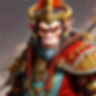 A scene depicting the cultural significance of the Monkey King across various traditions.