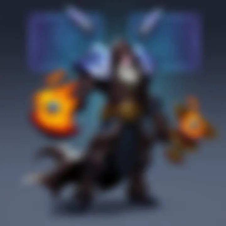 Strategy diagram showcasing deck synergy in Dota gameplay