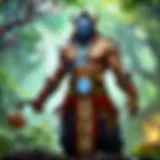 Shamanic ritual in a forest setting