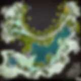Strategic Map of Top Lane Pathways A strategic map highlighting top lane pathways in Dota
