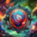 Colorful Dota tournament logo design showcasing iconic symbols