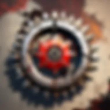 Illustration of broken cogwheel symbolizing system malfunction