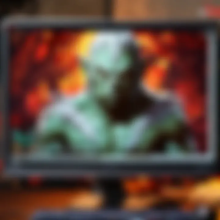 Illustration of computer with error message