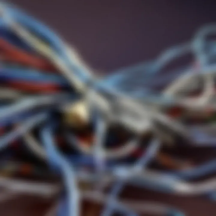 Illustration of tangled wires and cables