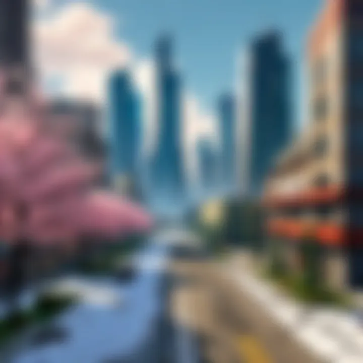 Vibrant cityscape setting for immersive roleplaying