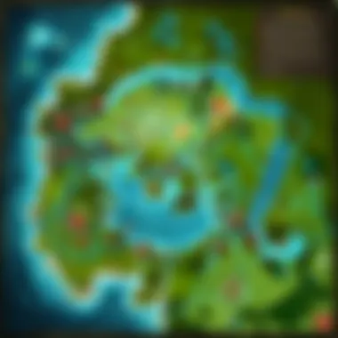 Strategic Map Layout of Boss Locations in Dota Strategic map layout highlighting boss locations