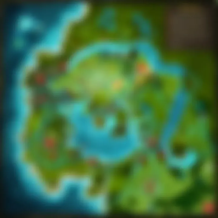 Strategic Map Layout of Boss Locations in Dota Strategic map layout highlighting boss locations