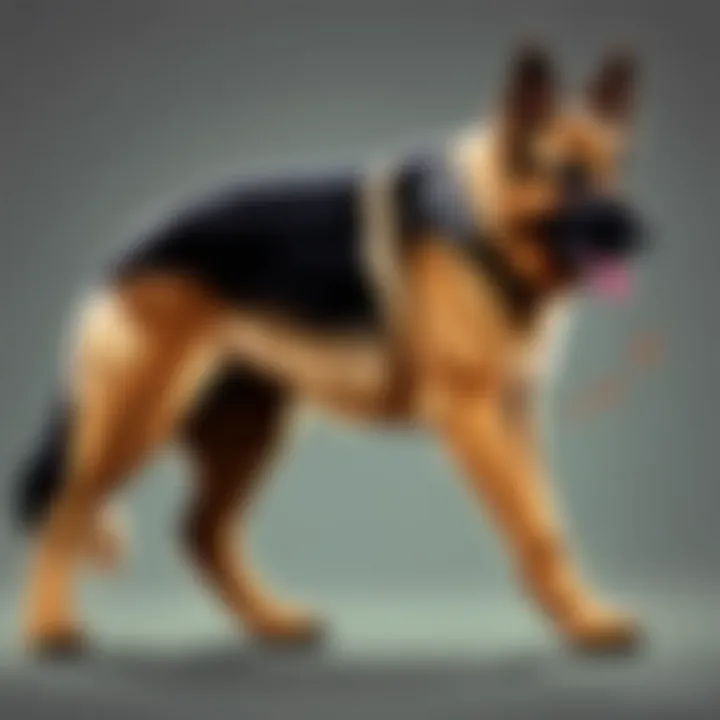 German Shepherd limping on front right leg