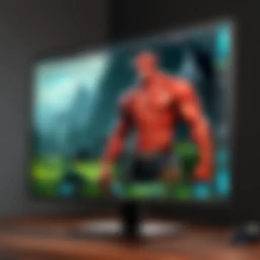 High-end gaming monitor showcasing refresh rate specifications