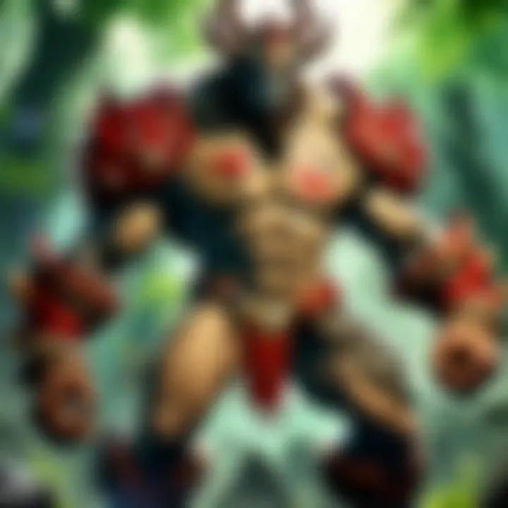 Epic battle scene in the Dota universe