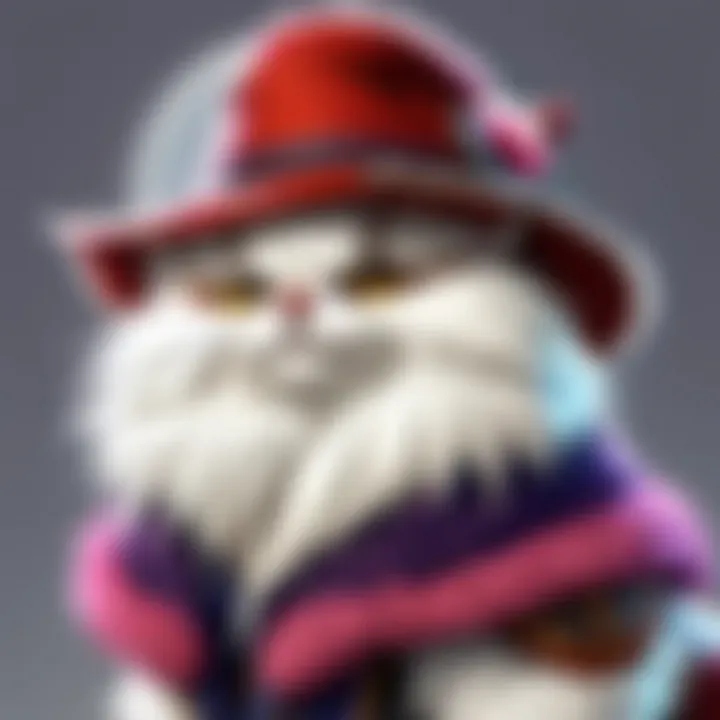 Artisanal Masterpiece of Fluffiness Vintage fluffy hat showcasing intricate craftsmanship