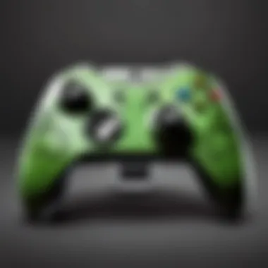 A close-up of an Xbox controller with movie streaming application on screen