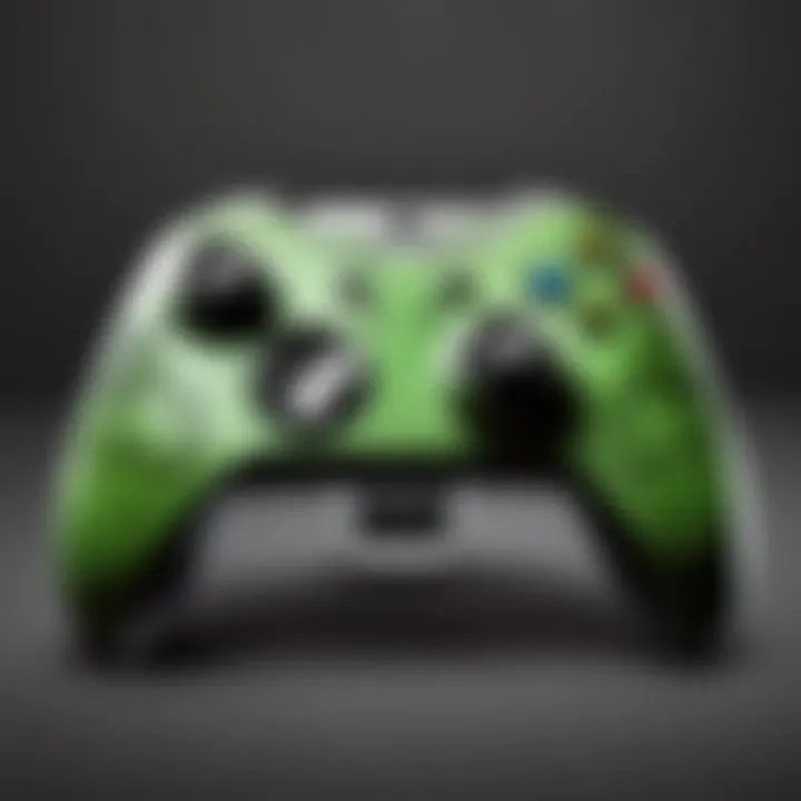 A close-up of an Xbox controller with movie streaming application on screen