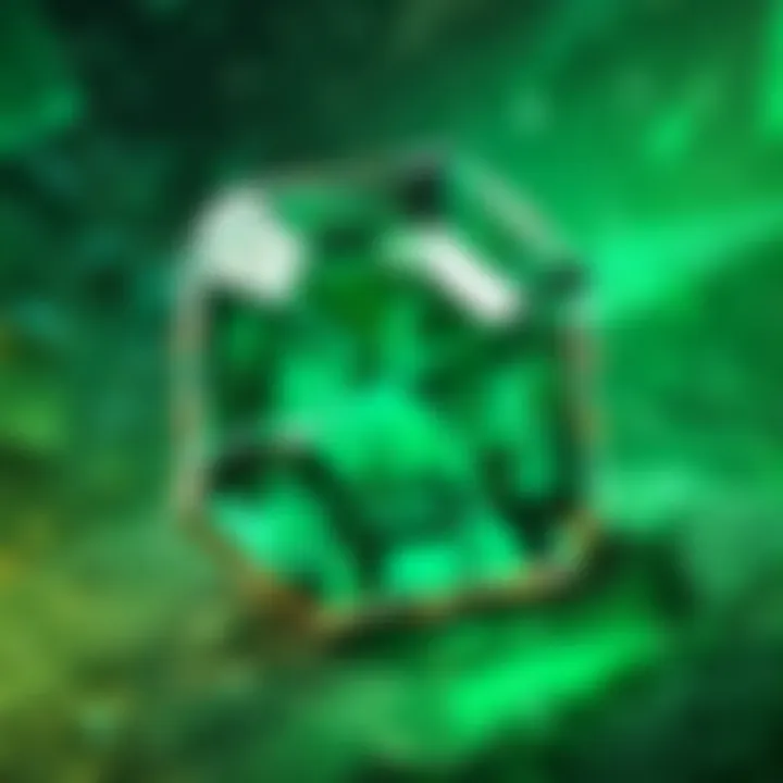 Close-up of an emerald being examined by a collector