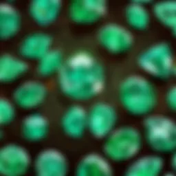 Vibrant emerald gemstones in a natural setting