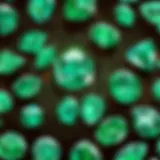 Vibrant Emerald Gemstones Vibrant emerald gemstones in a natural setting
