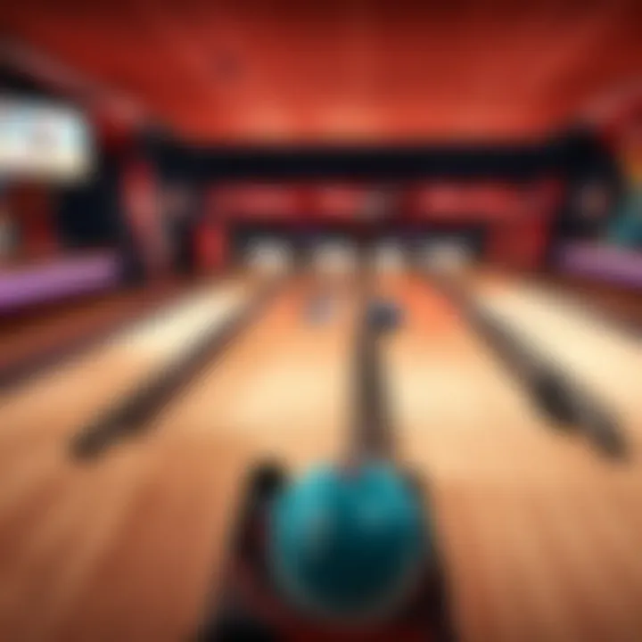 Immersive virtual reality bowling alley setting for realistic gameplay