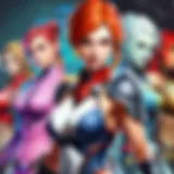 A competitive gaming scene showcasing diverse players