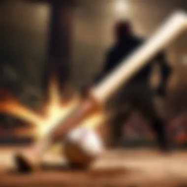 Impact of Wooden Bat Hitting a Ball Dynamic impact of a wooden baseball bat hitting a ball mid-air