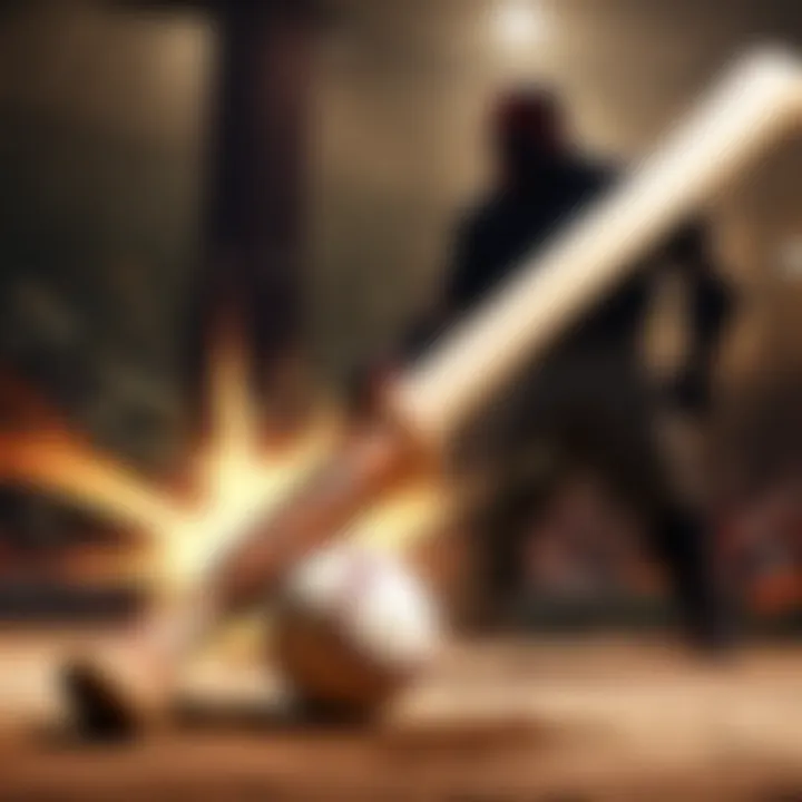 Impact of Wooden Bat Hitting a Ball Dynamic impact of a wooden baseball bat hitting a ball mid-air