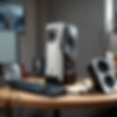 Enhancing Work Environment Minimalist Computer Speaker in Workspace Setting