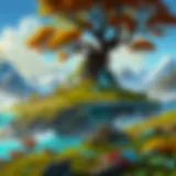 Mythical Azeroth Landscape Fantasy World of Warcraft landscape with towering mountains and lush forests