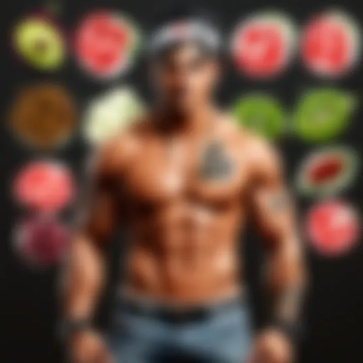 Nutrient-dense foods representing the Zyzz diet